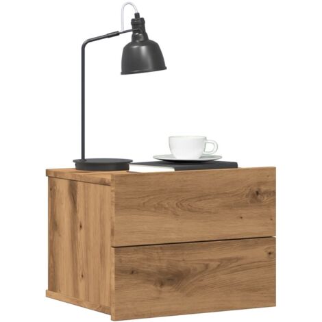 vidaXL Wand-Nachttische 2 Stk. Artisan-Eiche 40x32x30 cm