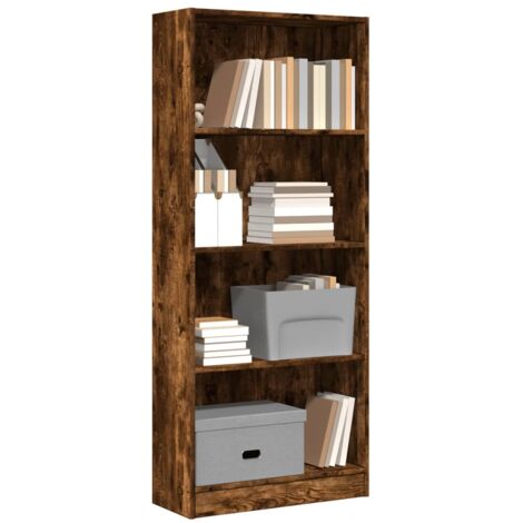 vidaXL Bücherregal Eiche Rauch 60x24x143 cm Holzwerkstoff