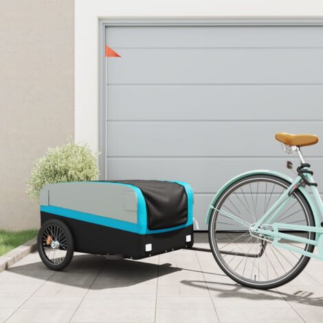 Fahrradanhänger Schwarz und Blau 45 kg Eisen vidaXL (1/5)
