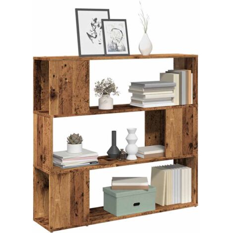 vidaXL Bücherregal/Raumteiler Altholz-Optik 100x24x94 cm
