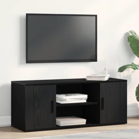 vidaXL TV-Schrank Schwarz Eiche 100x35x40 cm Holzwerkstoff