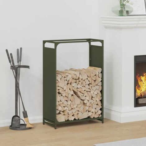 vidaXL Firewood Rack Olive Green 60x28x90 cm Cold-rolled steel