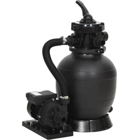 The Living Store Pool-Sandfilter mit 6-Wege-Ventil Schwarz -  Pool- & Whirlpool-Filter
