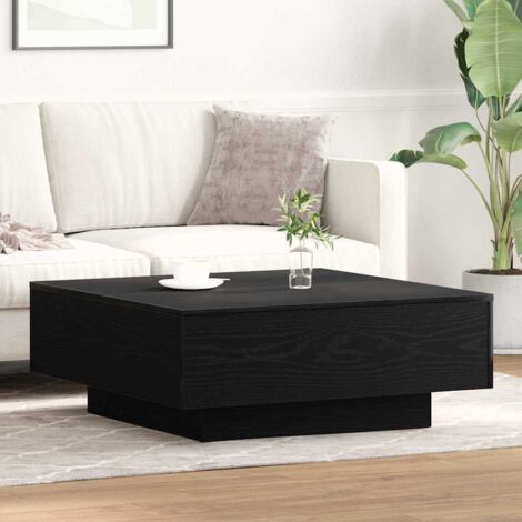 vidaXL Couchtisch Schwarz Eiche 80x80x31 cm Holzwerkstoff