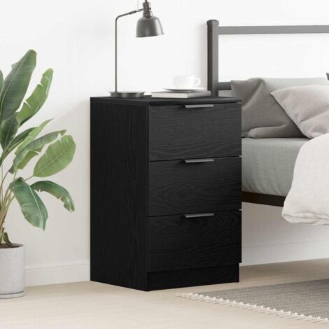 Nachttisch Schwarz Eichen-Optik 40 x 65 x 65 cm Holzwerkstoff vidaXL