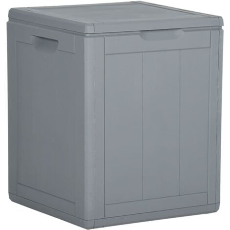 Garten-Aufbewahrungsbox 90 L Grau PP-Holzoptik vidaXL