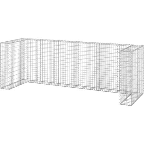 vidaXL Gabionenwand für Mülltonnen Verzinkter Stahl 325x100x110 cm