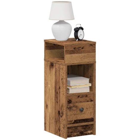 vidaXL Nachttisch mit Schublade Altholz-Optik 25x31x66 cm
