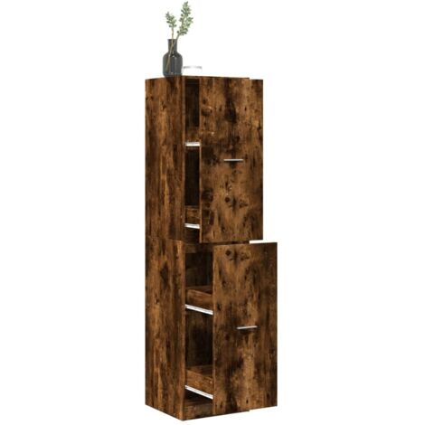 vidaXL Apothekerschrank Räuchereiche 40x41x174,5 cm Holzwerkstoff