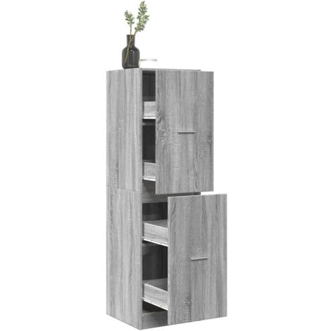 vidaXL Apothekerschrank Grau Sonoma 40x41x144,5 cm Holzwerkstoff