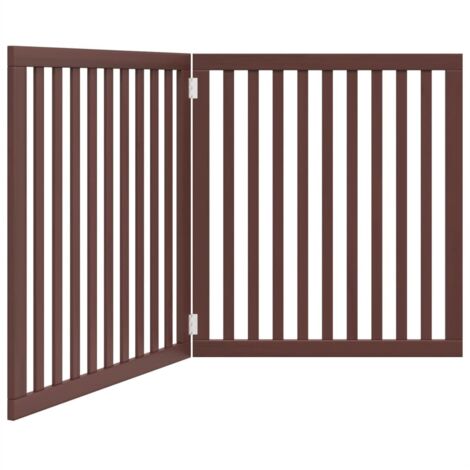 vidaXL 2-tlg. Hundetor Faltbar Braun 160 cm Pappelholz