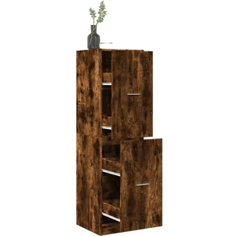 vidaXL Apothekerschrank Räuchereiche 40x41x144,5 cm Holzwerkstoff