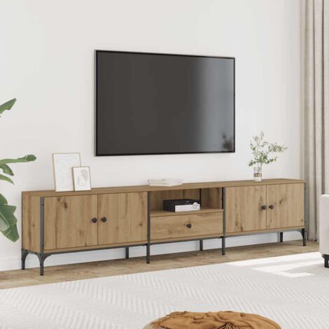 vidaXL TV Cabinet with Drawer Artisan Oak 200x25x44 cm Engineered Wood