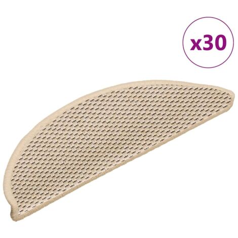 vidaXL Stair Mats Self-adhesive Sisal-Look 30 pcs 56x17x3 cm Berber
