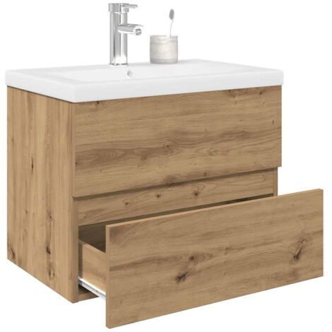 vidaXL Waschbeckenunterschrank mit Einbaubecken und Wasserhahn