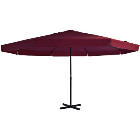 vidaXL Outdoor Parasol with Aluminium Pole 500 cm Bordeaux Red