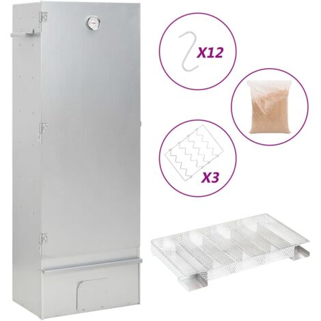 vidaXL Räucherofen mit Kaltrauchgenerator Verzinkter Stahl