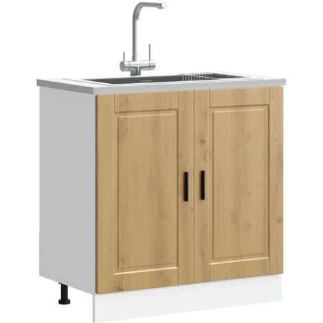 vidaXL Spülenunterschrank Porto Artisan-Eiche 80x46x81,5 cm