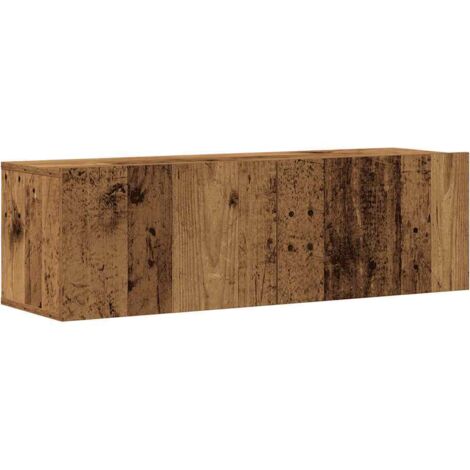 vidaXL 3-tlg. TV-Schrank-Set Wandmontage Altholz-Optik Holzwerkstoff