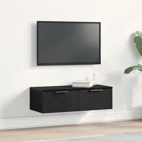 vidaXL Schwarzer Eichenwandschrank 68x30x20 cm Aus MDF