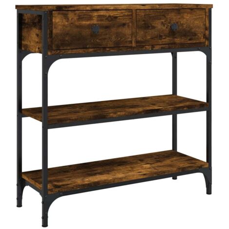 vidaXL Console Table Smoked Oak 72,5x25x75 cm Engineered Wood