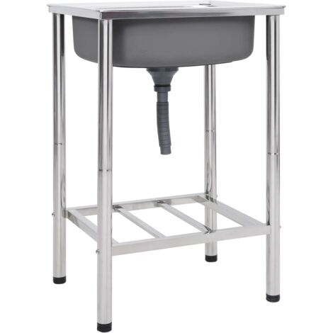 vidaXL Camping Sink Single Basin Stainless Steel