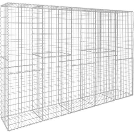 vidaXL Gabion Wall with Cover Galvanised Steel 300x50x200 cm