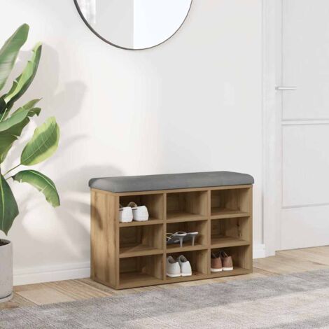 vidaXL Shoe Bench Artisan Oak 82x32x50 cm Engineered Wood (1/5)
