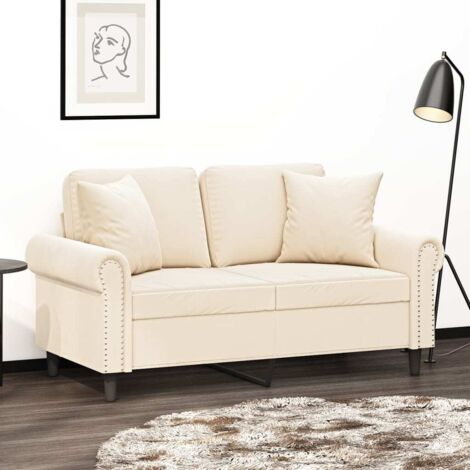 Zierkissen 2 Stk. Creme 40x40 cm Samt vidaXL
