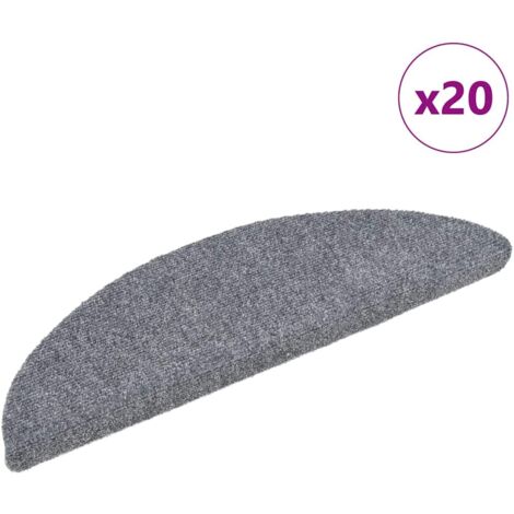 vidaXL Stufenmatten Selbstklebend 20 Stk. Hellgrau 56x17x3 cm