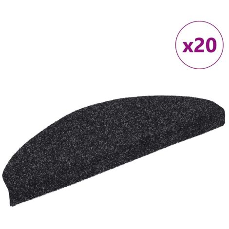 vidaXL Stufenmatten Selbstklebend 20 Stk. Schwarz 65x21x4 cm