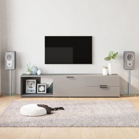 Lautsprecher-Ständer 2 Stk. Silbern Hartglas 1 Säule vidaXL