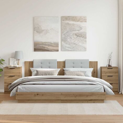 vidaXL Nachttische 2 Stk. Artisan-Eiche 40x36x65 cm Holzwerkstoff