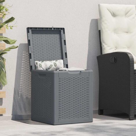 vidaXL Gartenbox Grau PP Rattan 90 L