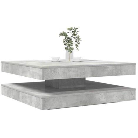 vidaXL Coffee Table 360-Degree Rotatable Concrete Grey 90x90x34,5 cm