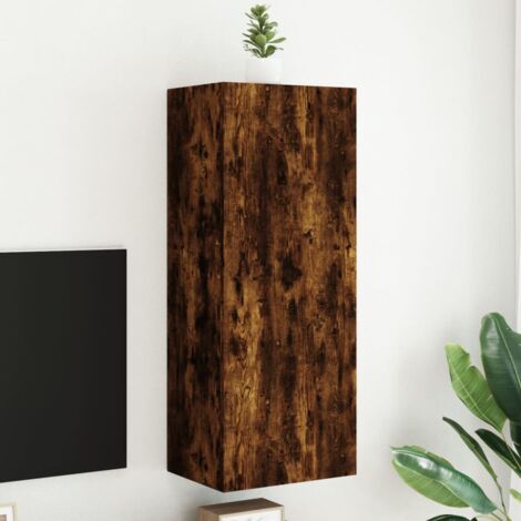 vidaXL TV Wall Cabinet Smoked Oak 40,5x30x102 cm Engineered Wood
