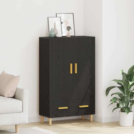 vidaXL Hochboard in Schwarz Eiche, 70x31x115 cm, Hergestellt aus Holzwerkstoff