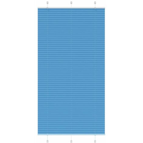 vidaXL Pleated Blind Blue 105x200 cm Fabric Width 104,4 cm Polyester