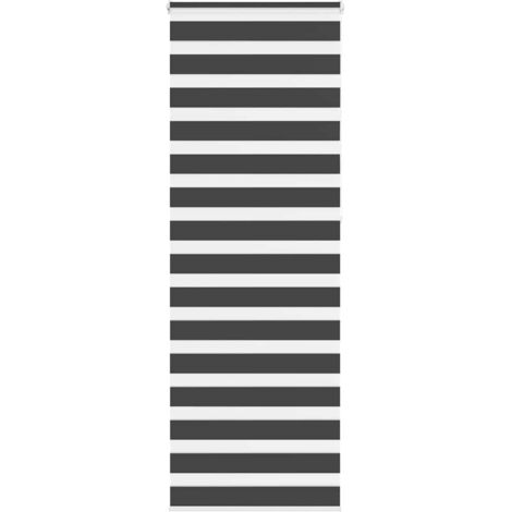 vidaXL Zebra Blind Black 80x230 cm Fabric Width 75,9 cm Polyester
