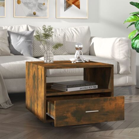 vidaXL Couchtisch Raucheiche 55x55x40 cm Ingenieurholz