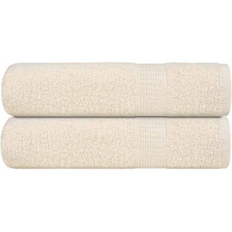 vidaXL Shower Towels "FROGN" 2 pcs Cream 70x140 cm 360 gsm