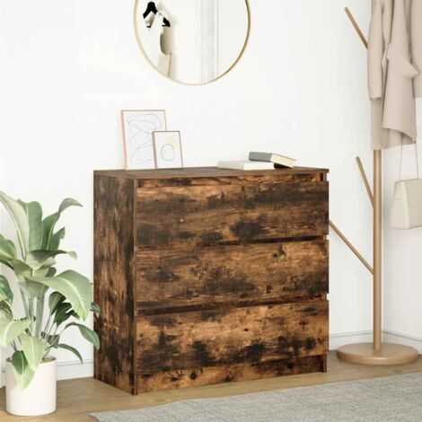 vidaXL Sideboard Räuchereiche 80x35x76 cm Holzwerkstoff
