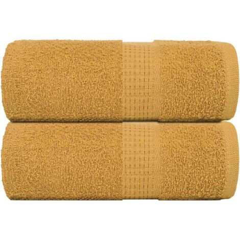 vidaXL Guest Towels "FROGN" 2 pcs Gold 30x50 cm 360 gsm