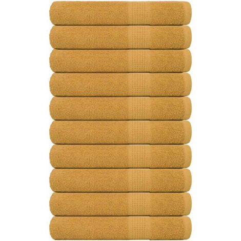 vidaXL Handtücher 10 Stk. Golden 100x200 cm 360 g/m² 100% Baumwolle (1/5)