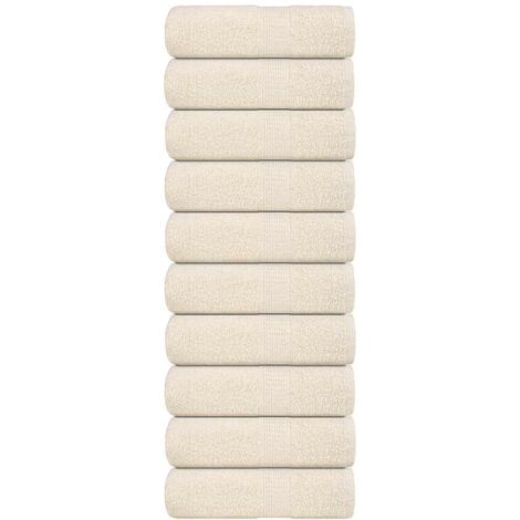 vidaXL Gästetücher 10 Stk. Creme 30x50 cm 360 g/m² 100% Baumwolle