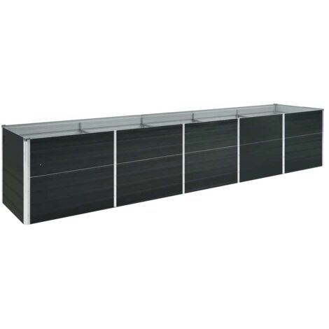Vidaxl – Garten-Hochbeet aus verzinktem Stahl 400x80x77 cm – witterungsbeständig – offene Unterseite – einfach zu montieren – anthrazit (1/8)