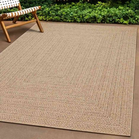 vidaXL Teppich ZIZUR Beige 80x250 cm Jute-Optik Indoor und Outdoor