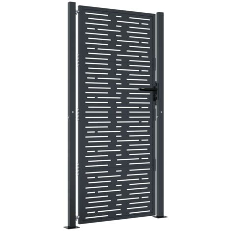 vidaXL Garden Gate Anthracite 100x175 cm Steel Square Design