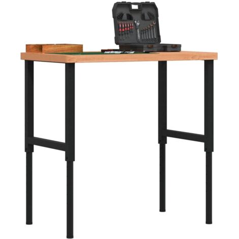 vidaXL Werkbank 100x60x(73-99,5) cm Massivholz Buche Rechteckig