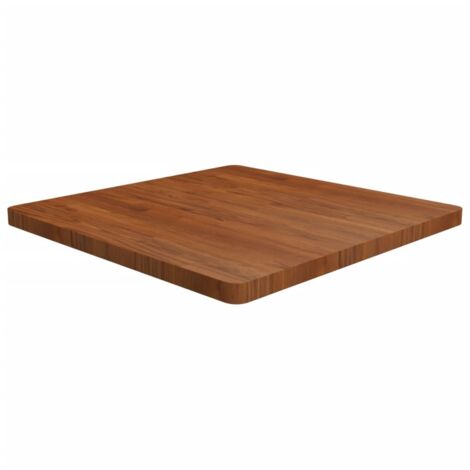 Quadratische Tischplatte Dunkelbraun 80x80x4cm Eiche Massiv